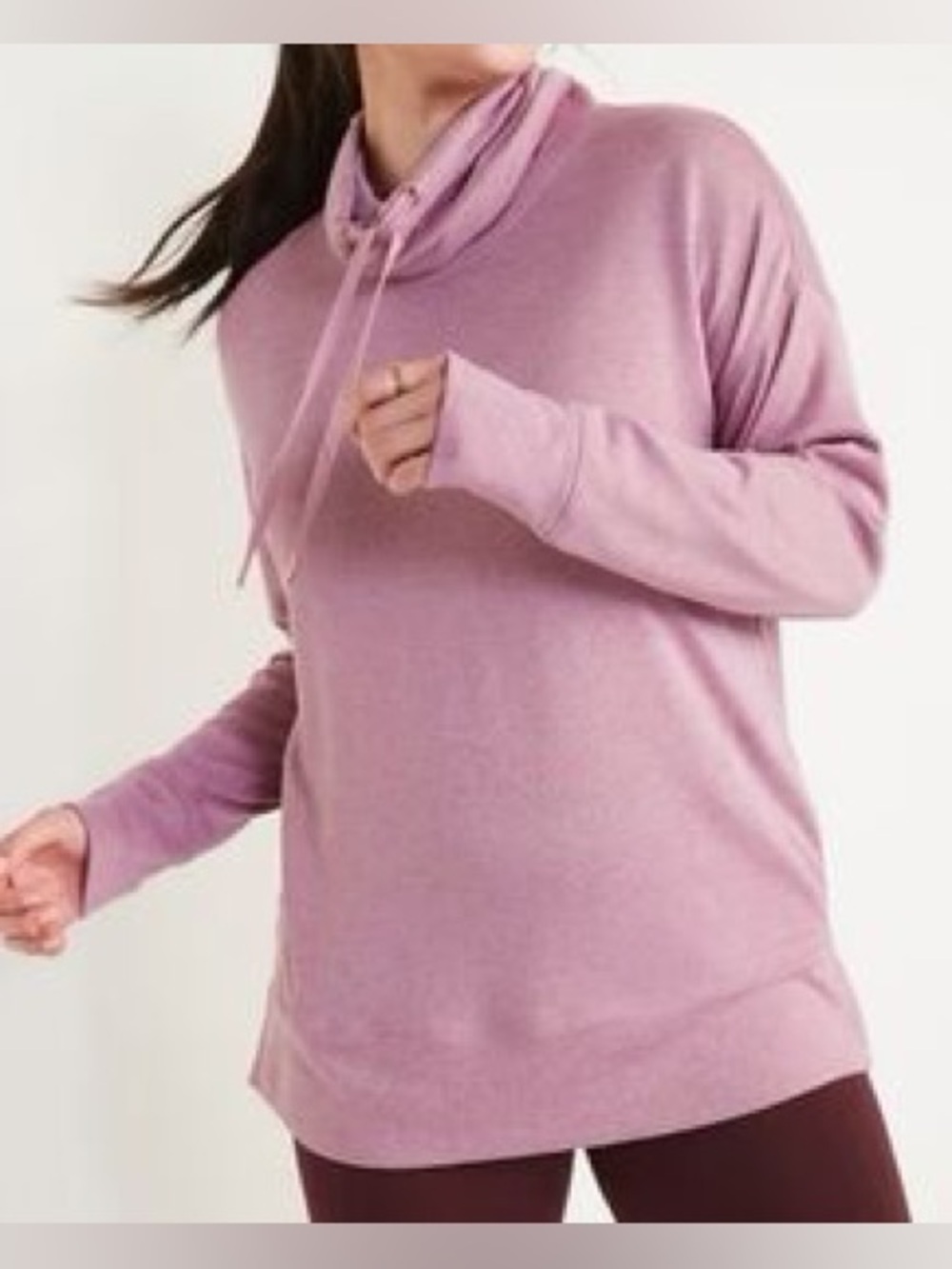 Old Navy Mauve Cowl Neck Drawstring Pullover - L